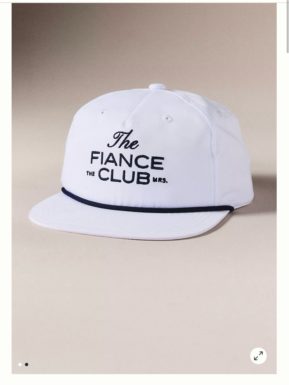 Anthropologie Kenz Kustomz The Fiance Club White Embroidered Cap